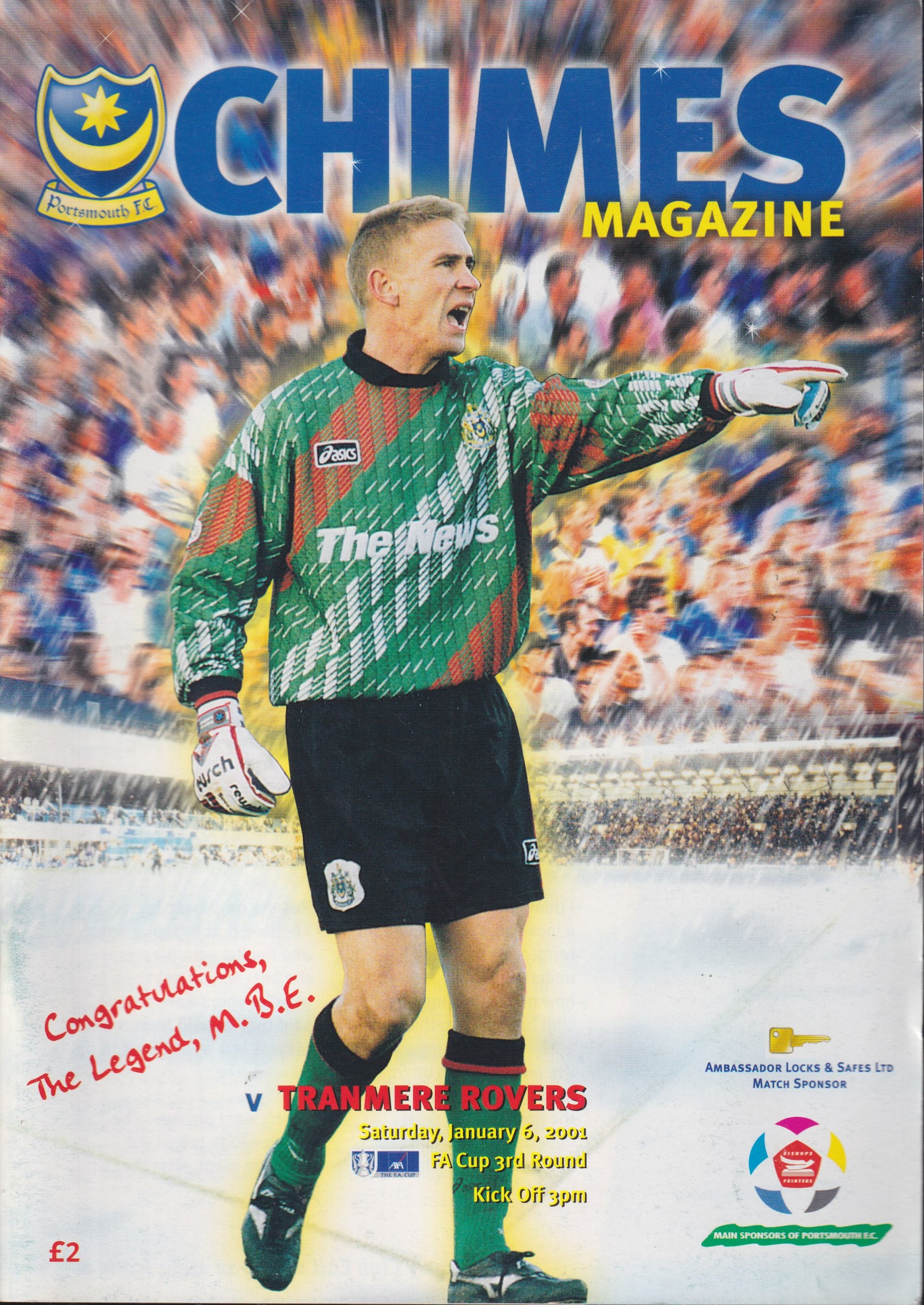 Portsmouth v Tranmere Rovers match programme
